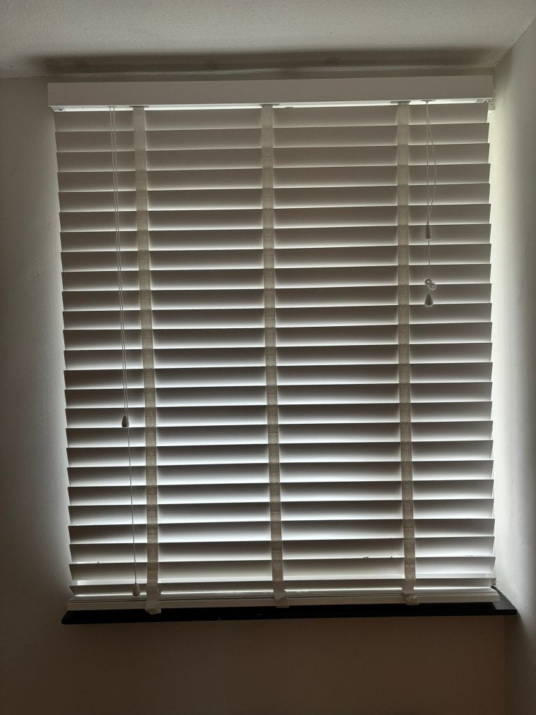 GAMMA Houten Jaloezie Wit 50mm 100x130, Ophalen, Jaloezie, Verduisterend, Overige merken