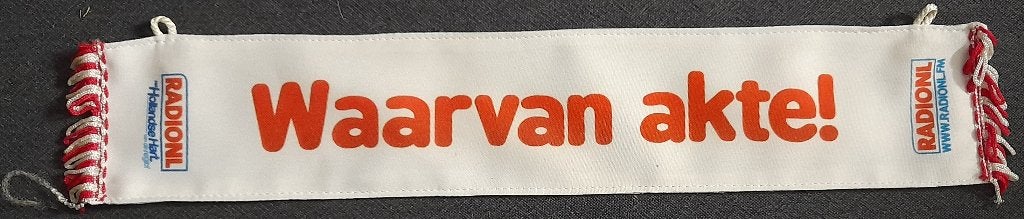 RadioNL Minisjaaltje "Waarvan Akte" Collectors-item, Verzenden, Gebruikt, Overige typen
