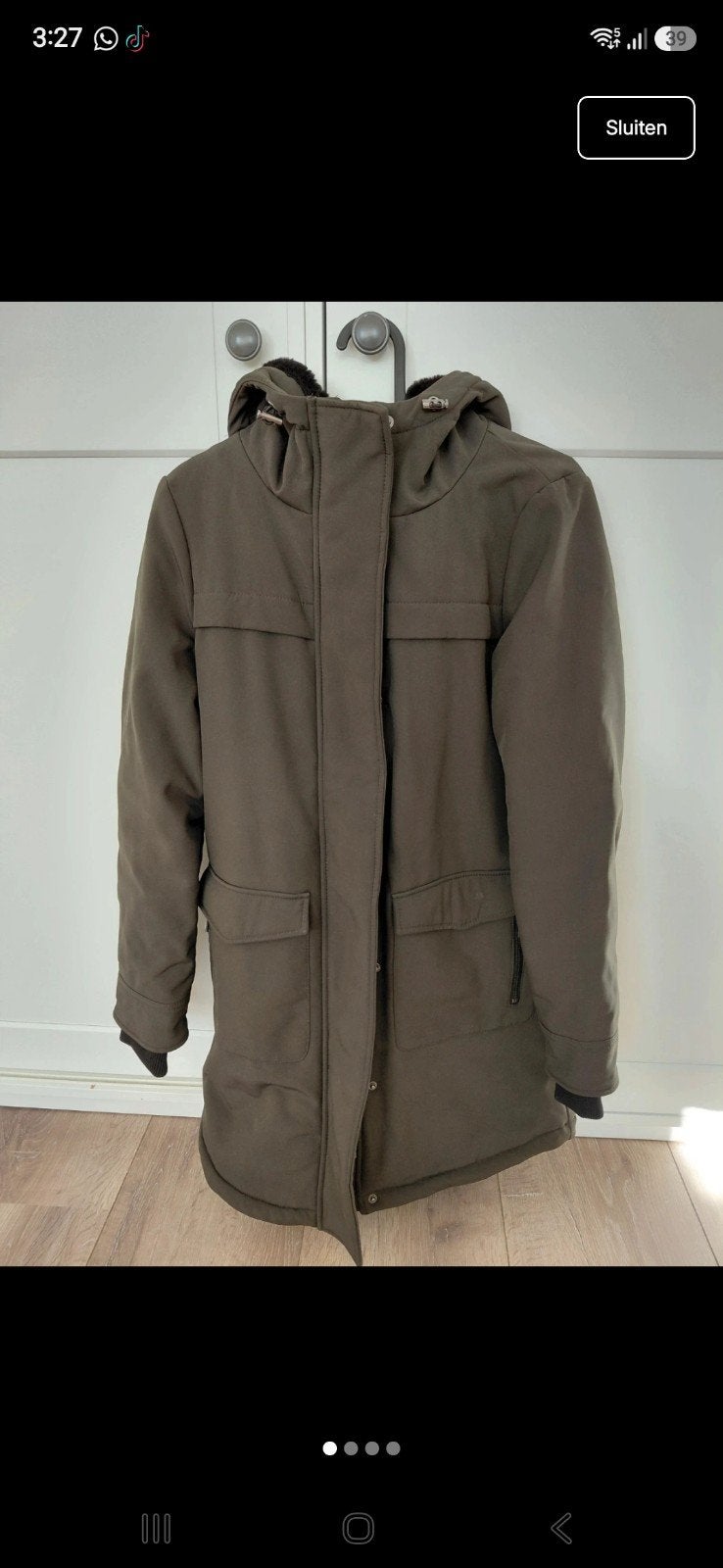 Groene jas x Only, Kleding | Dames, Only, Ophalen of Verzenden, Zo goed als nieuw, Maat 34 (XS) of kleiner