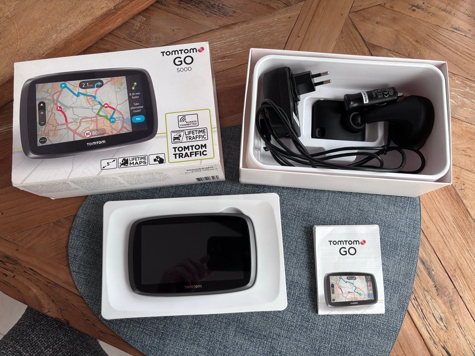 TomTom Go5000 met lifetime Maps - compleet met accessoires, Ophalen, Zo goed als nieuw