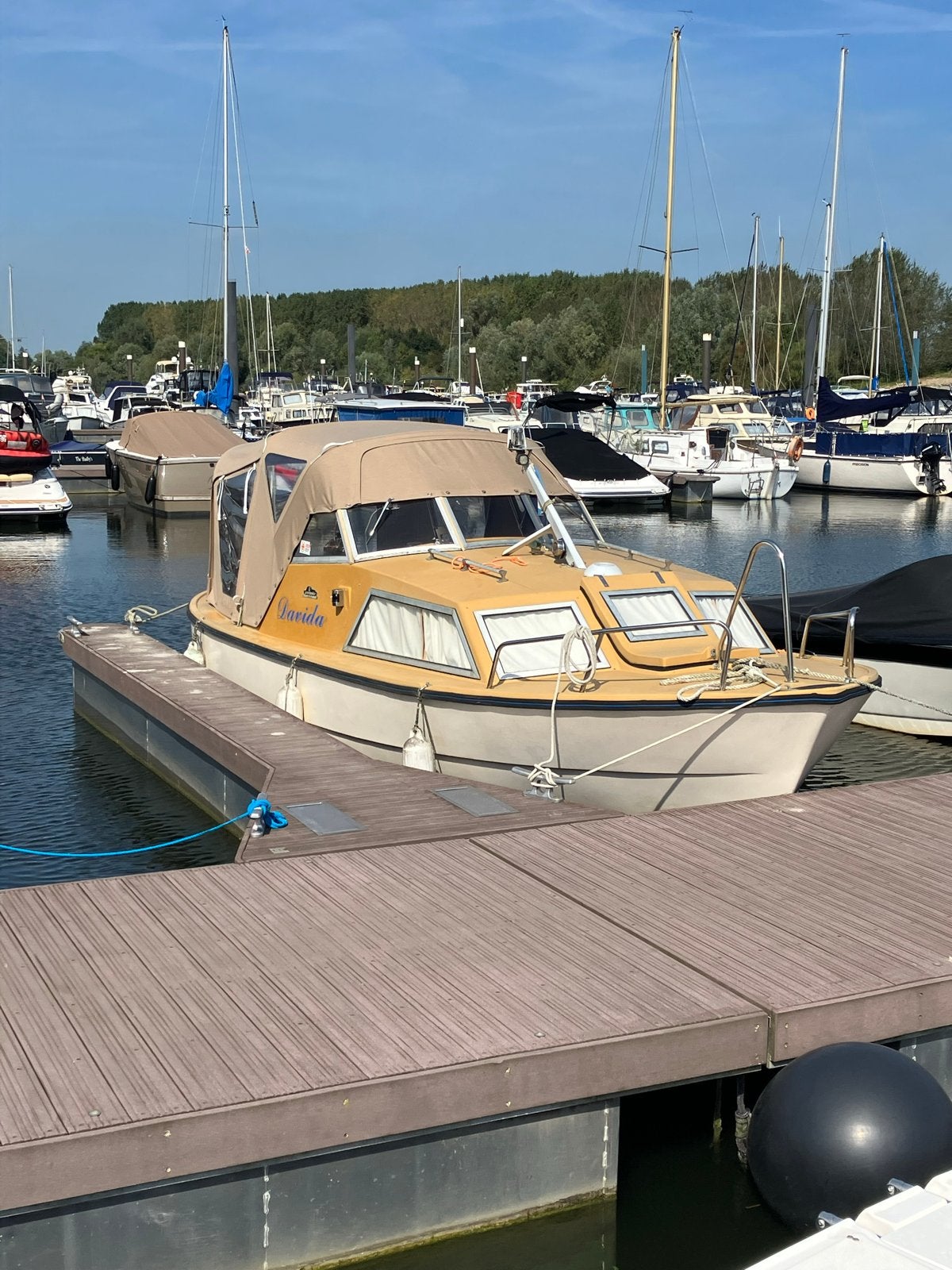Nette Kajuitboot 'Davida' met Nanni Diesel motor, Ophalen, Overige merken, Gebruikt, Afdekzeil