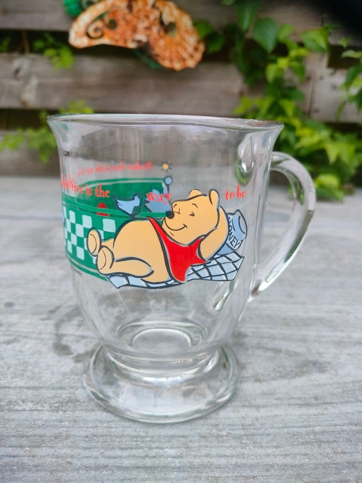 Vintage Winnie de Poeh glas met oor - Disney, Ophalen of Verzenden, Winnie de Poeh of vrienden, Gebruikt, Servies
