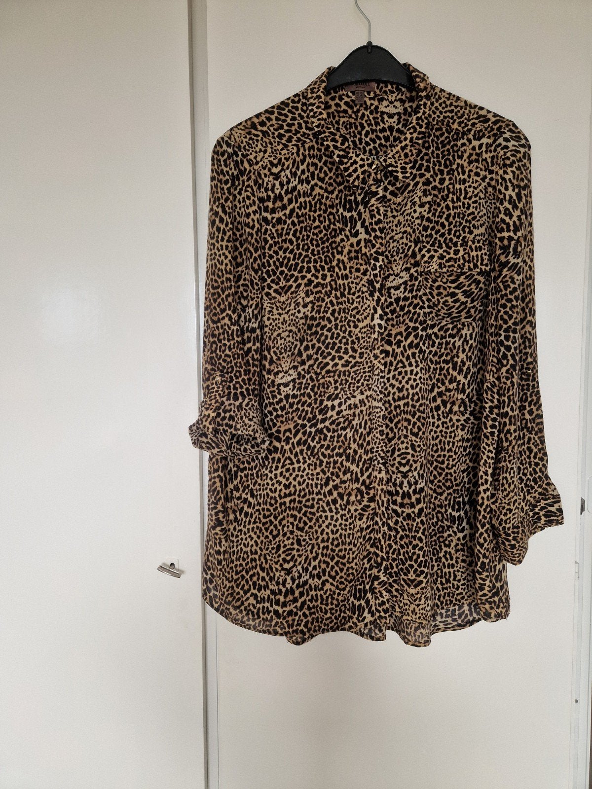Blouse met tijgerprint, Ophalen of Verzenden, Gedragen, Maat 46/48 (XL) of groter, Bruin