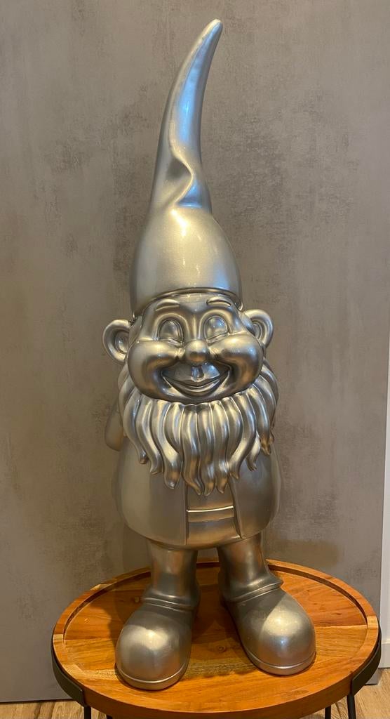 Tuinkabouter Zilver kleur 95cm, Ophalen, Nieuw, Overige typen