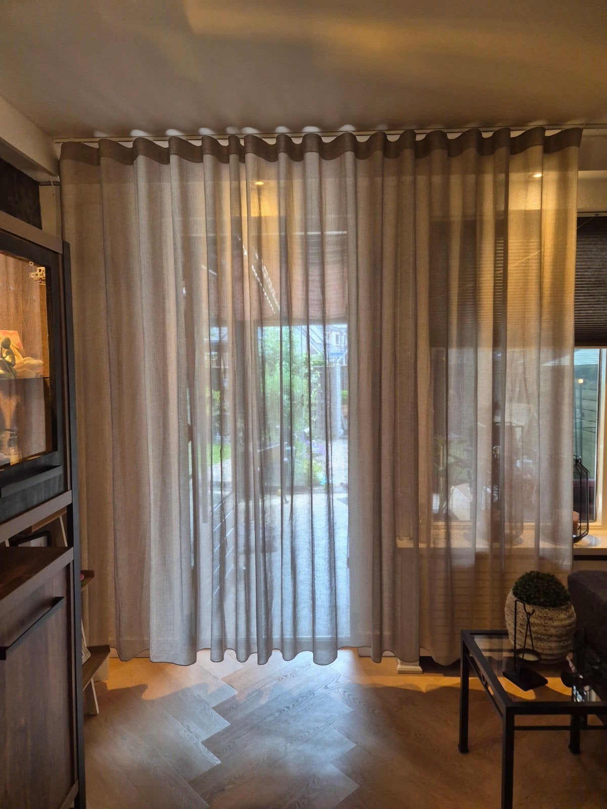 Te koop nieuwe inbetweens wave gordijnen teab, 200 cm of meer, Beige, Nieuw, Ophalen of Verzenden