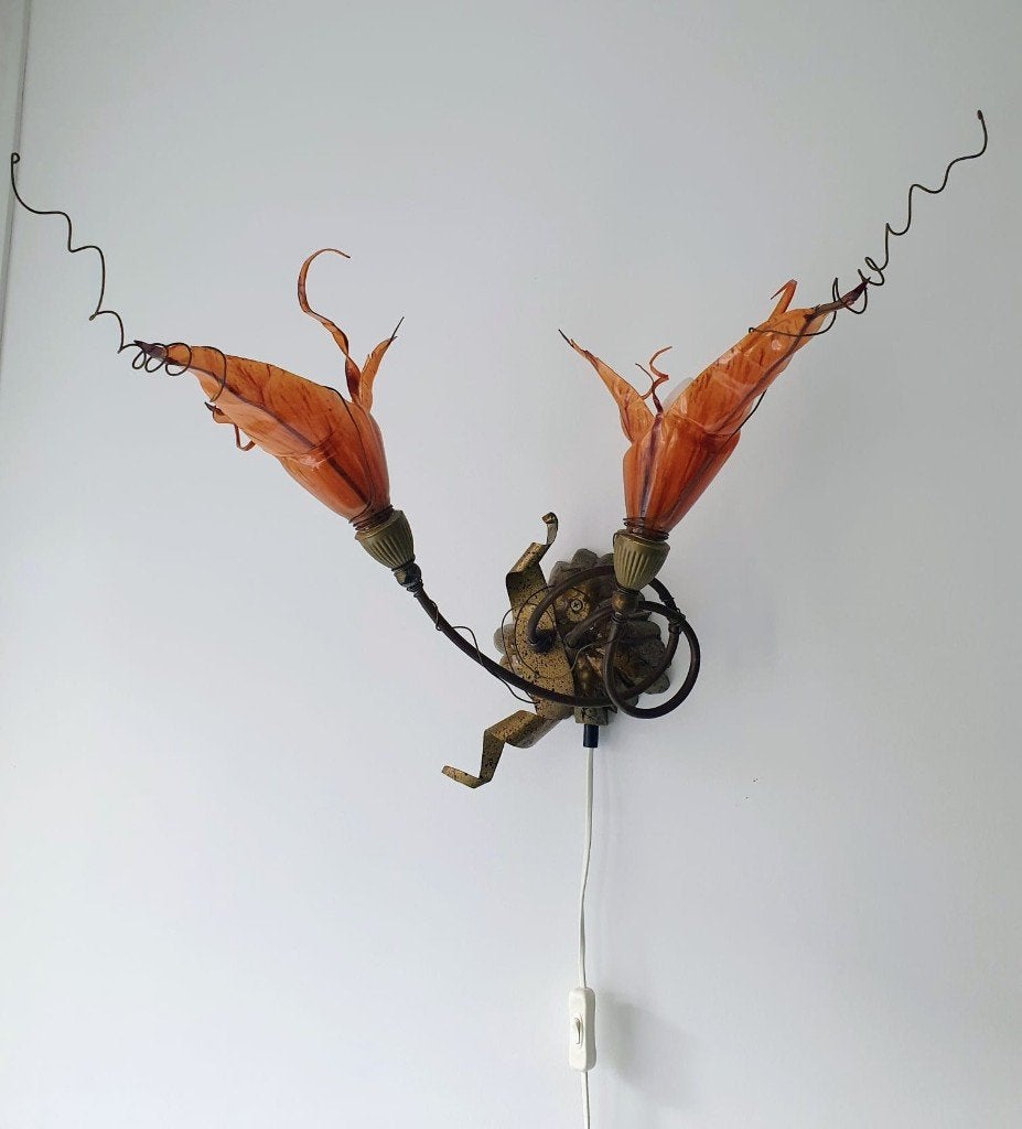Unieke design wandlamp - Rob Leben / Queens Gallery, Kunststof, Oranje, Ophalen of Verzenden, Zo goed als nieuw