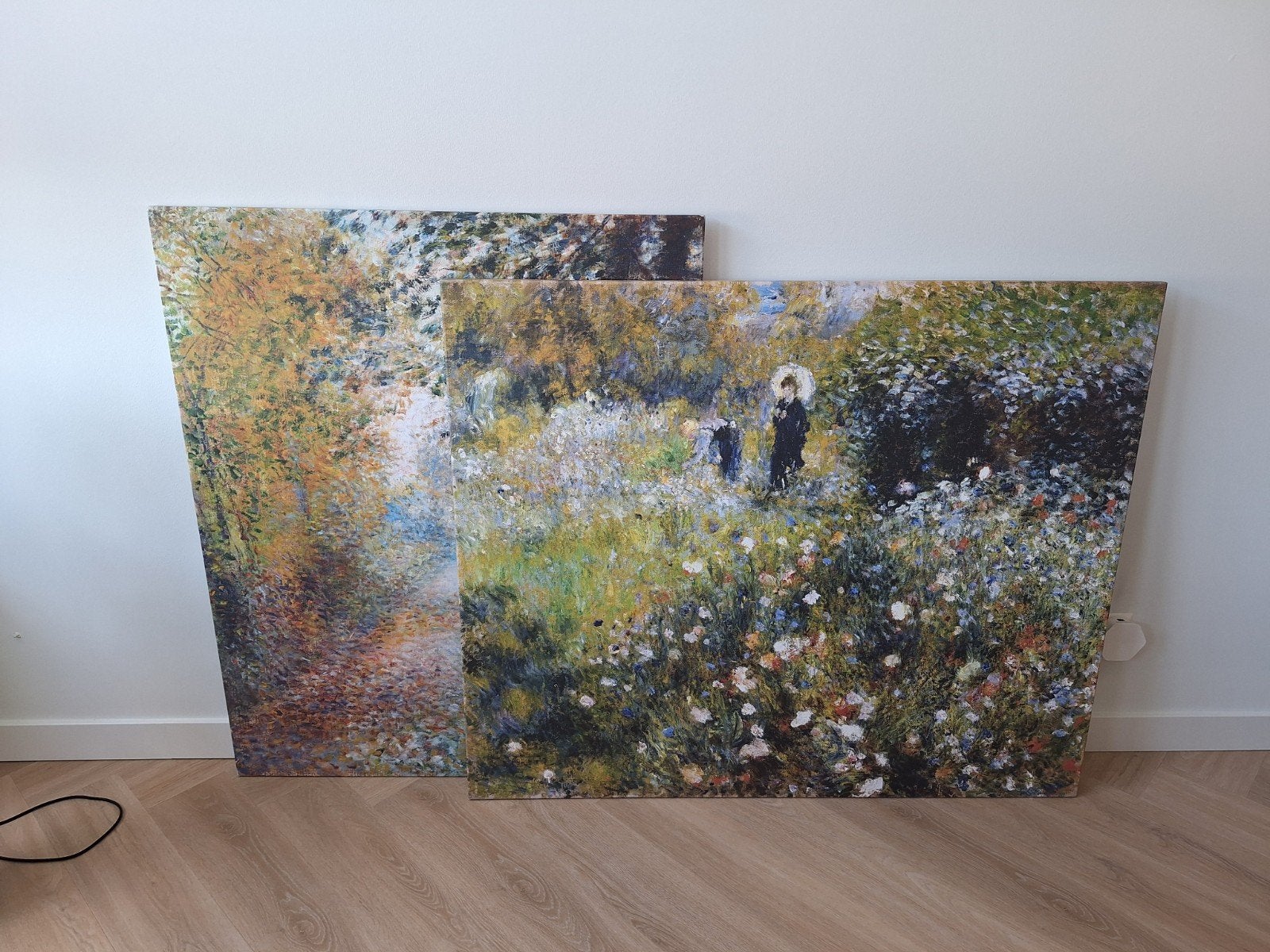 Set van 2 Renoir canvas schilderijen: Het Bos & Bloementuin, Ophalen