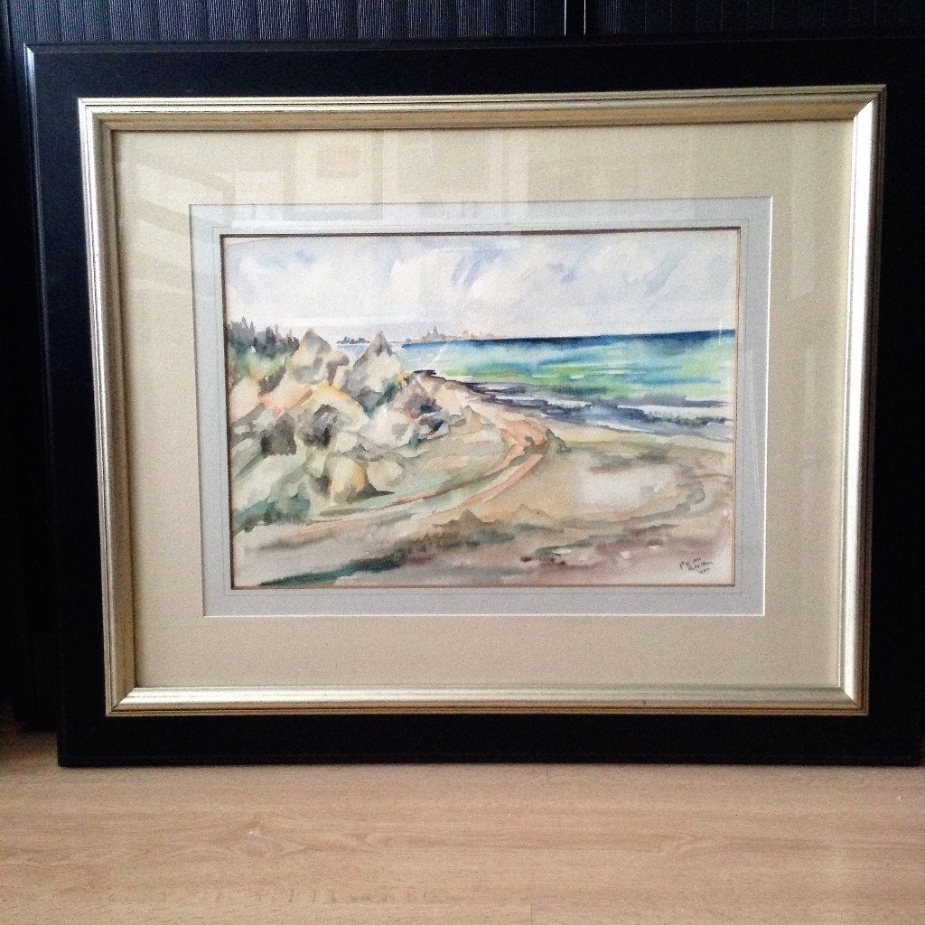 Aquarel landschap Ruth Leem, Realistisch, Ophalen of Verzenden, Landschap, Aquarel
