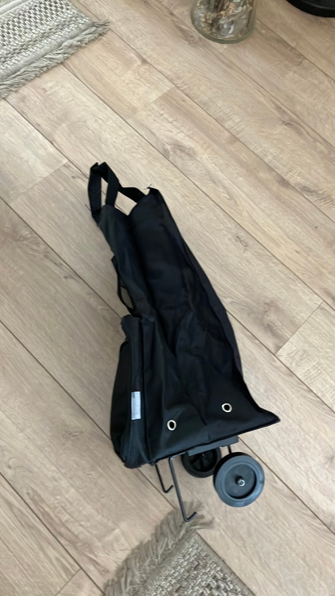 Boodschappen karretje nieuw zwart klein compact opvouwbaar, Wieltjes, 30 cm of meer, Zwart, Nieuw