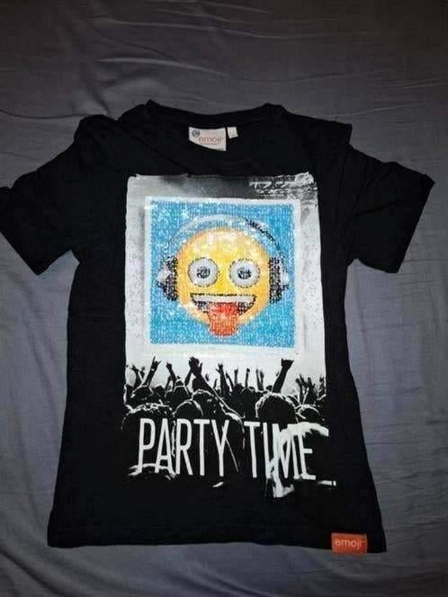 Shirtje met omkeerbare pailletten merk emoji maat 128, Ophalen of Verzenden, Zo goed als nieuw, Emoji, Shirt of Longsleeve