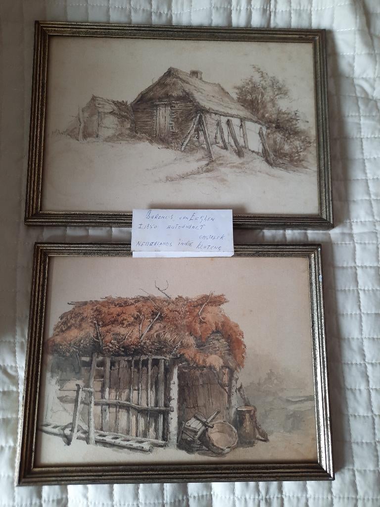 Schilderijen, Antiek en Kunst, Kunst | Schilderijen | Klassiek, Ophalen of Verzenden, Ingelijst, Landschap