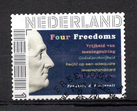 gestempelde zegel. Persoonlijke: four Freedom, Postzegels en Munten, Postzegels | Nederland, Ophalen of Verzenden, Na 1940, Gestempeld