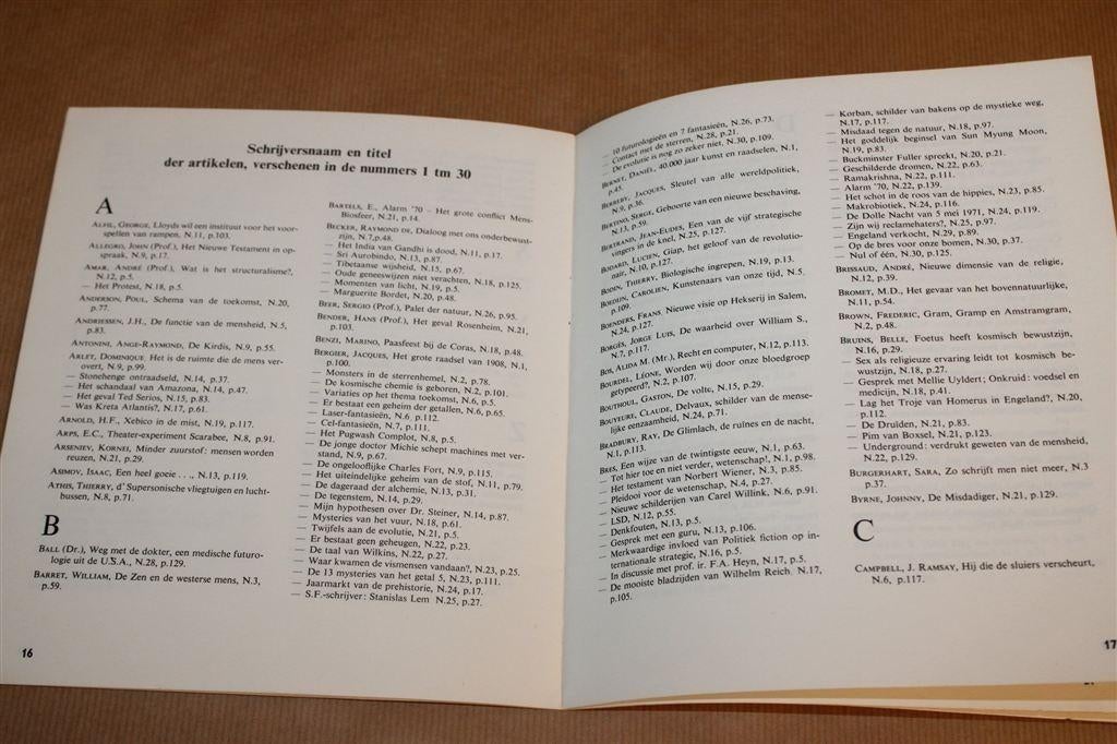 BRES – Alfabetisch register op nummers 1 t/m 30, Boeken, Esoterie en Spiritualiteit, Verzenden, Gelezen, Overige onderwerpen, Achtergrond en Informatie