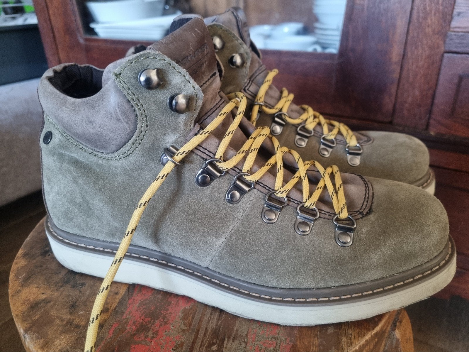Mooie Jack & Jones Schoenen ZGAN mt 42 olijfgroen / bruin, Overige kleuren, Ophalen of Verzenden, Zo goed als nieuw, Wandelschoenen of Bergschoenen