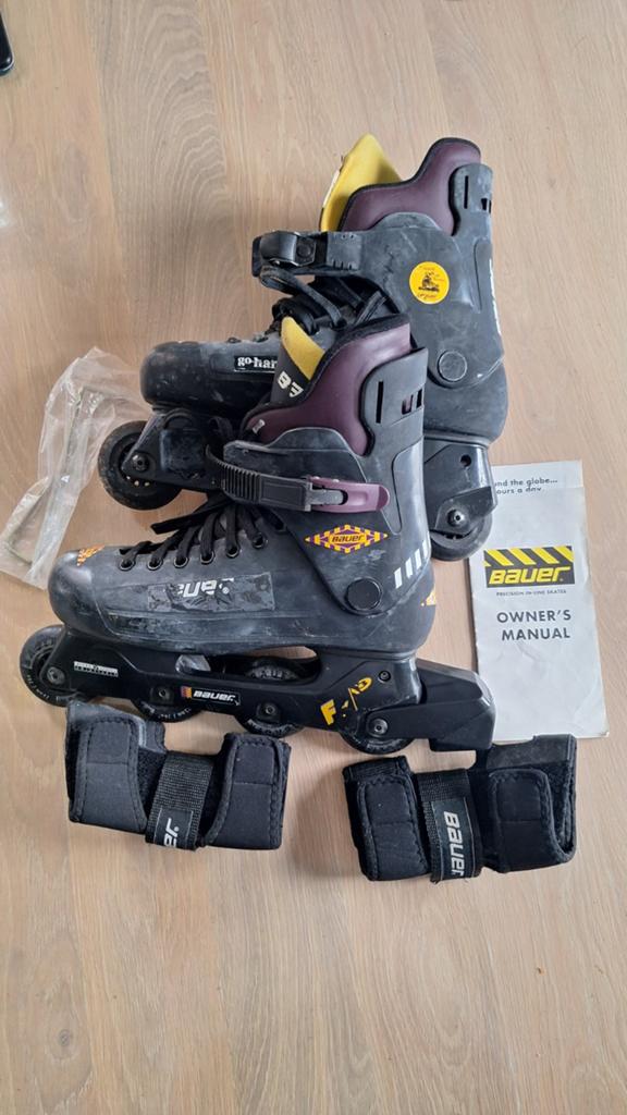 Bauer In-line Skates met beschermers en handleiding, Verzenden, Gebruikt, Overige typen, Bauer