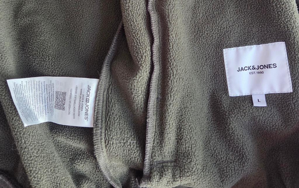 Legergroen Sofshell jas JACK & JONES maat L te koop!, Ophalen, Maat 52/54 (L), Groen, Gedragen
