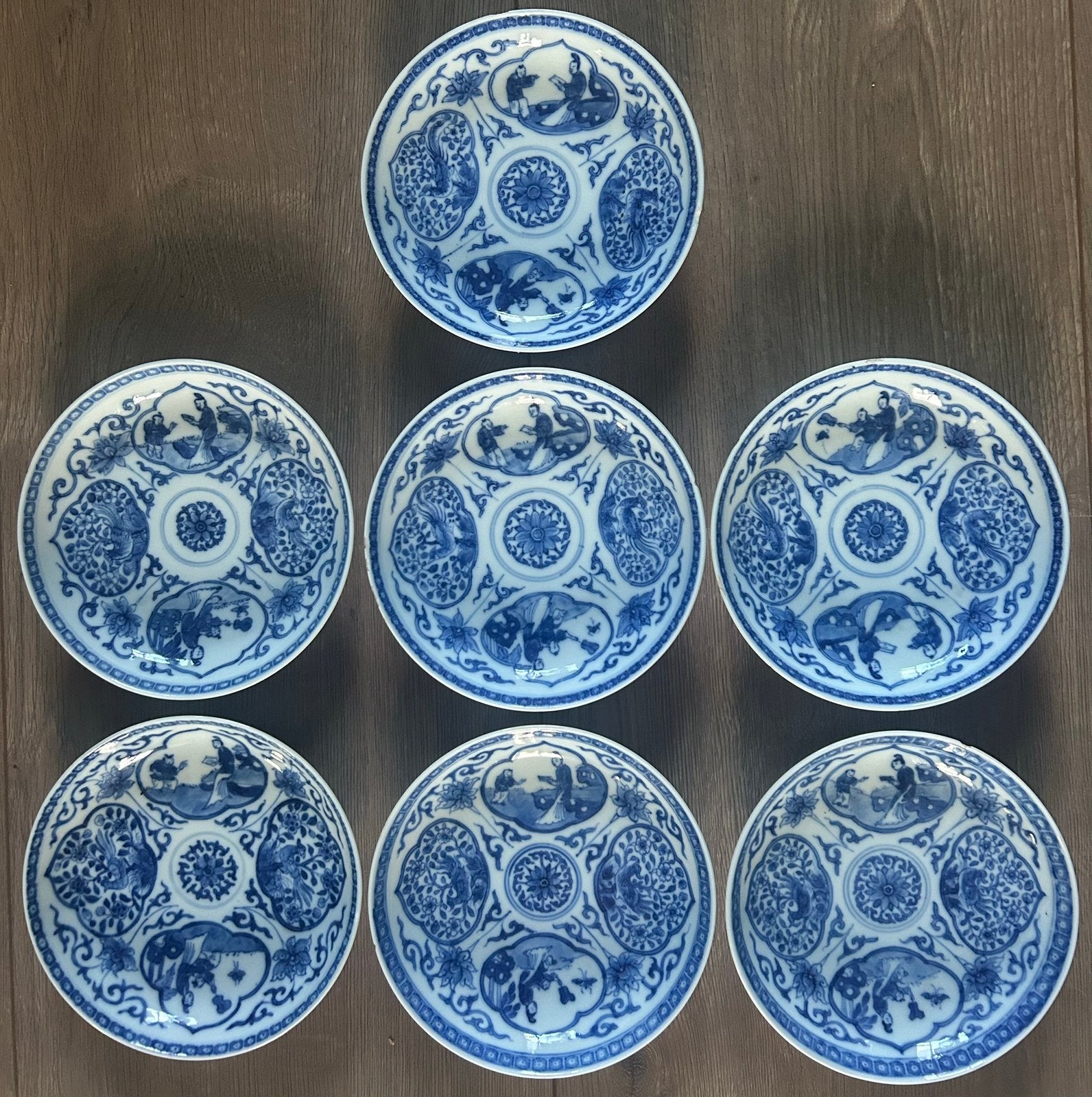 7 zeldzame Chinese porseleinen kangxi schaaltjes, Ophalen of Verzenden