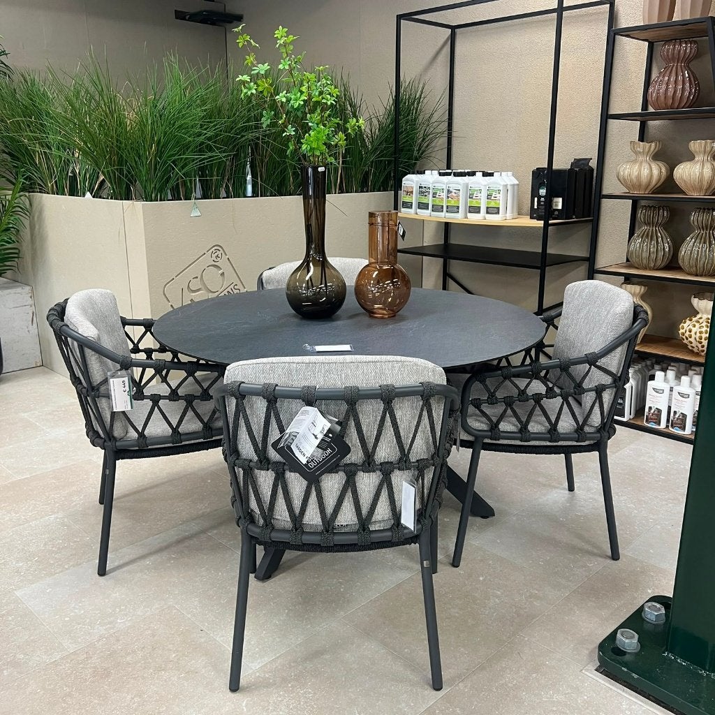 Calpi Tuinset | Showroommodel, Ophalen, 4 zitplaatsen, Gebruikt, Rvs