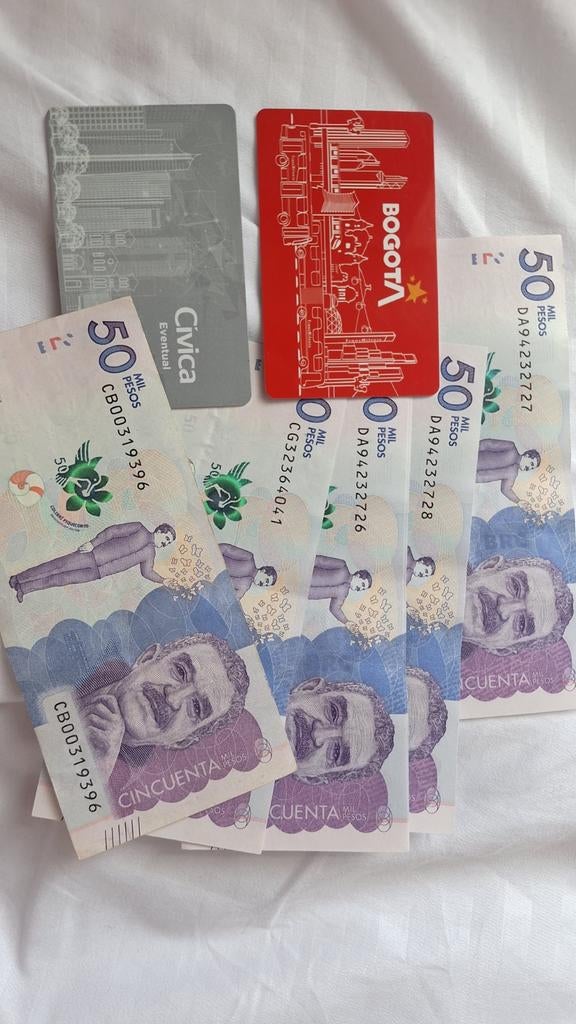 Metro. Ov. Transmilenio  passen Colombia  Bogotá Medellín, Tickets en Kaartjes, Eén persoon
