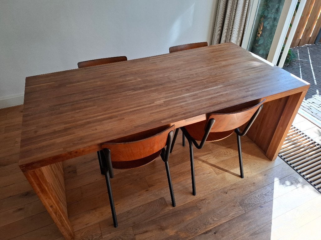 Eettafel teak 180 cm, Huis en Inrichting, Tafels | Eettafels, Ophalen, Gebruikt, Teakhout, 50 tot 100 cm
