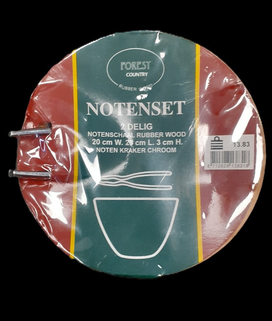 Notenset 2-delig: notenschaal en notenkraker, Overige typen, Hout, Nieuw, Ophalen of Verzenden