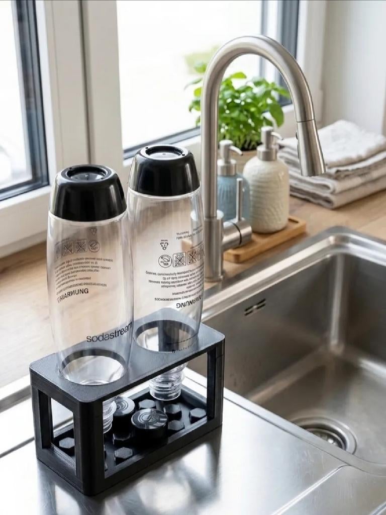 Sodastream flessenhouder - lekbak voor 2 flessen, Overige typen, Kunststof, Nieuw, Ophalen of Verzenden