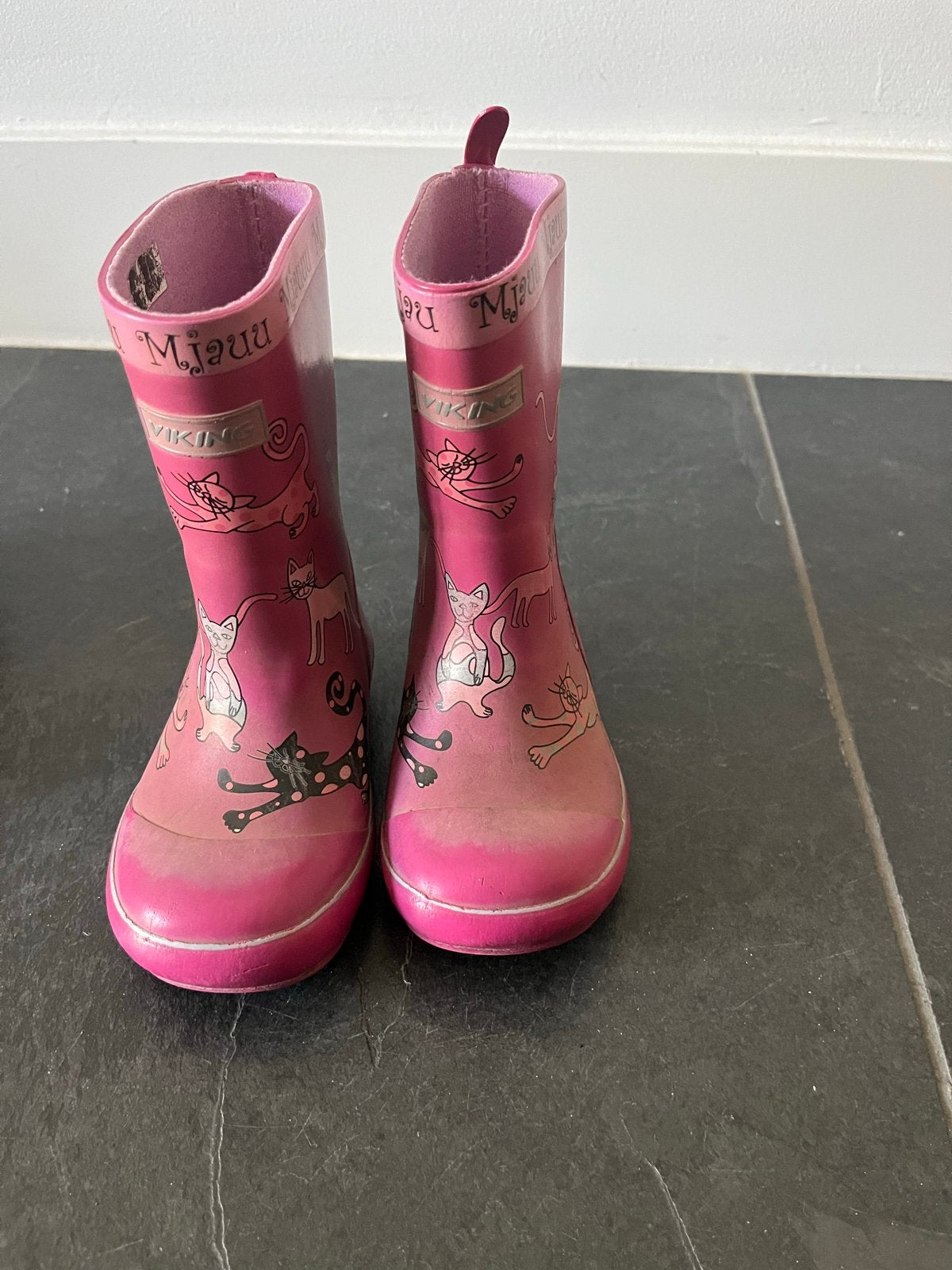 Roze Viking regenlaarzen met kattenprint - Maat 24, Ophalen of Verzenden, Gebruikt, Meisje