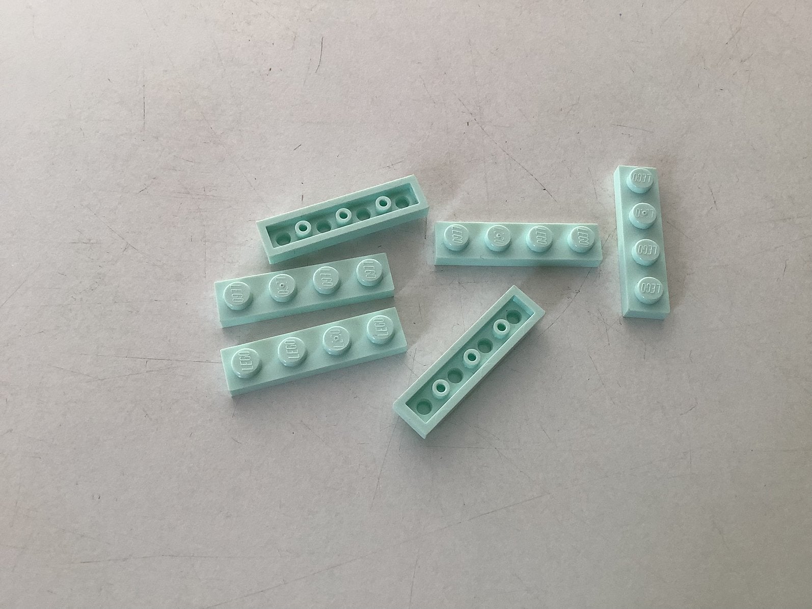 Lego plaat 1x4 aqua, Ophalen of Verzenden, Gebruikt, Losse stenen, Lego