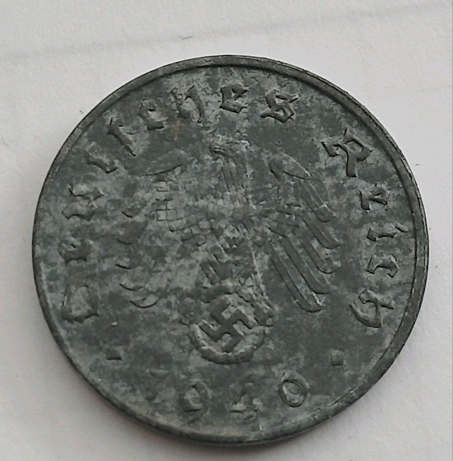 10 Reichspfennig 1940D Nazi Duitsland Oude Munt WW2 Swastika, Ophalen of Verzenden