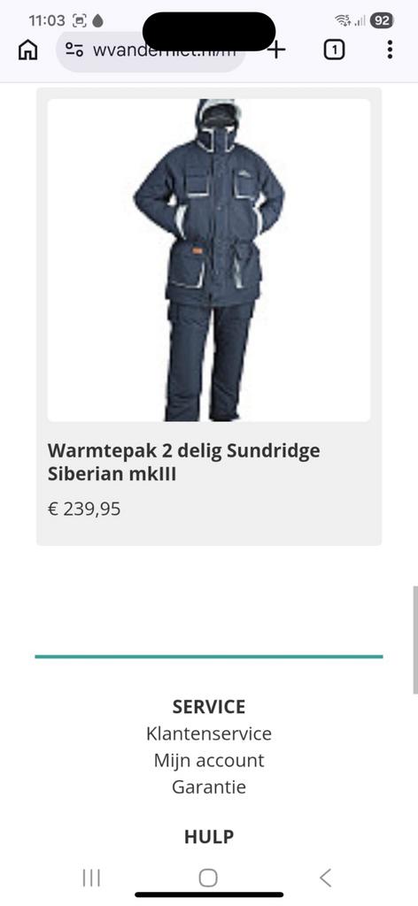 sundridge warmtepak nooit gedragen, Ophalen, Nieuw, Overige maten, Zwart