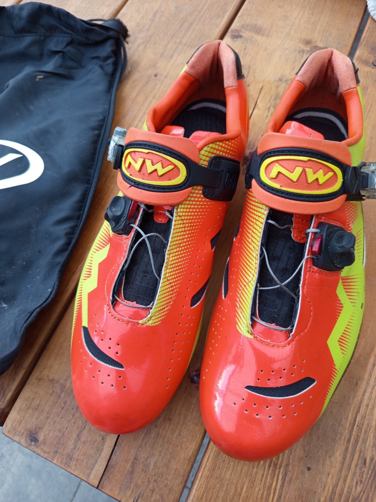Northwave fietsschoenen - Oranje/Geel - Maat 46, Overige merken, Gebruikt, Meer dan 20 versnellingen, Minder dan 49 cm
