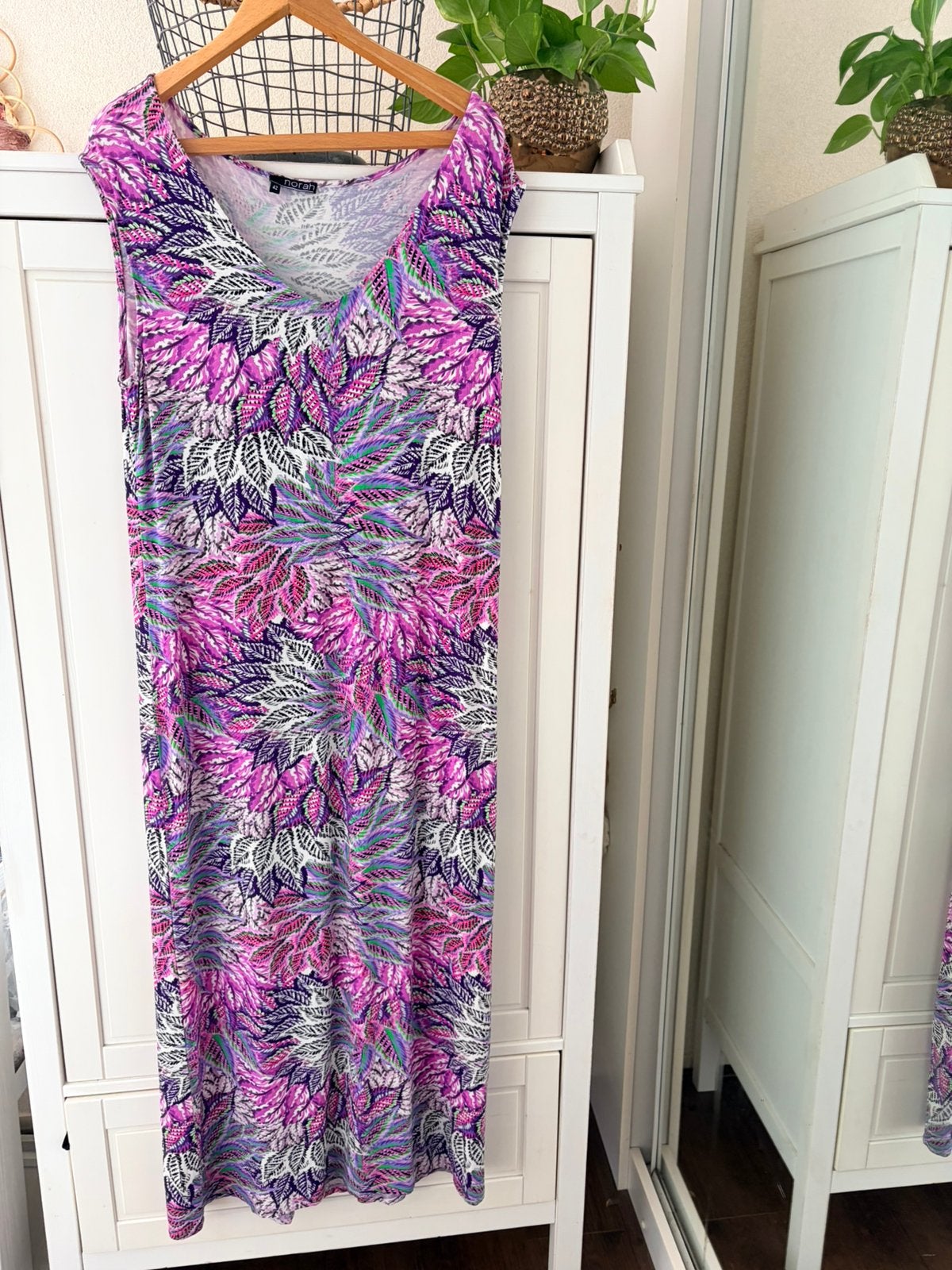 Lange jurk Norah maat 42 viscose, Maat 42/44 (L), Ophalen of Verzenden, Zo goed als nieuw, Roze