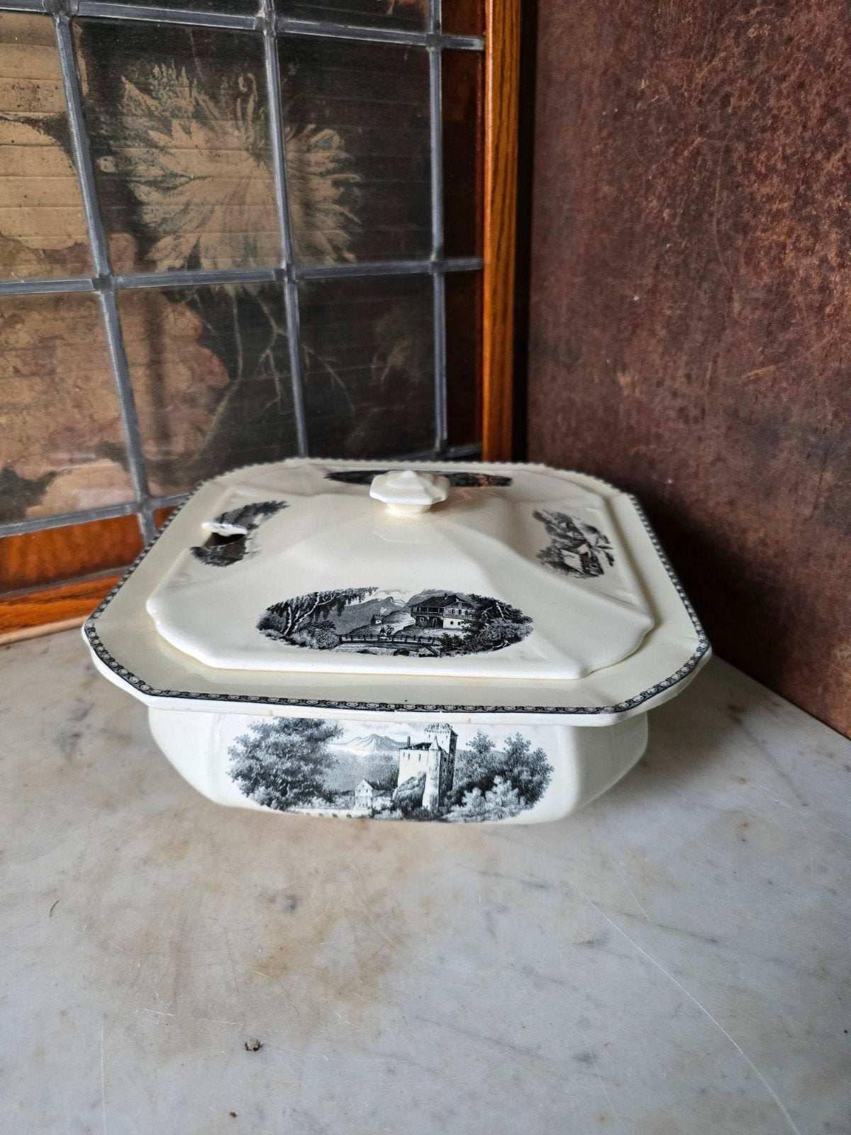 Soepterrine landschap zwart, Ophalen of Verzenden
