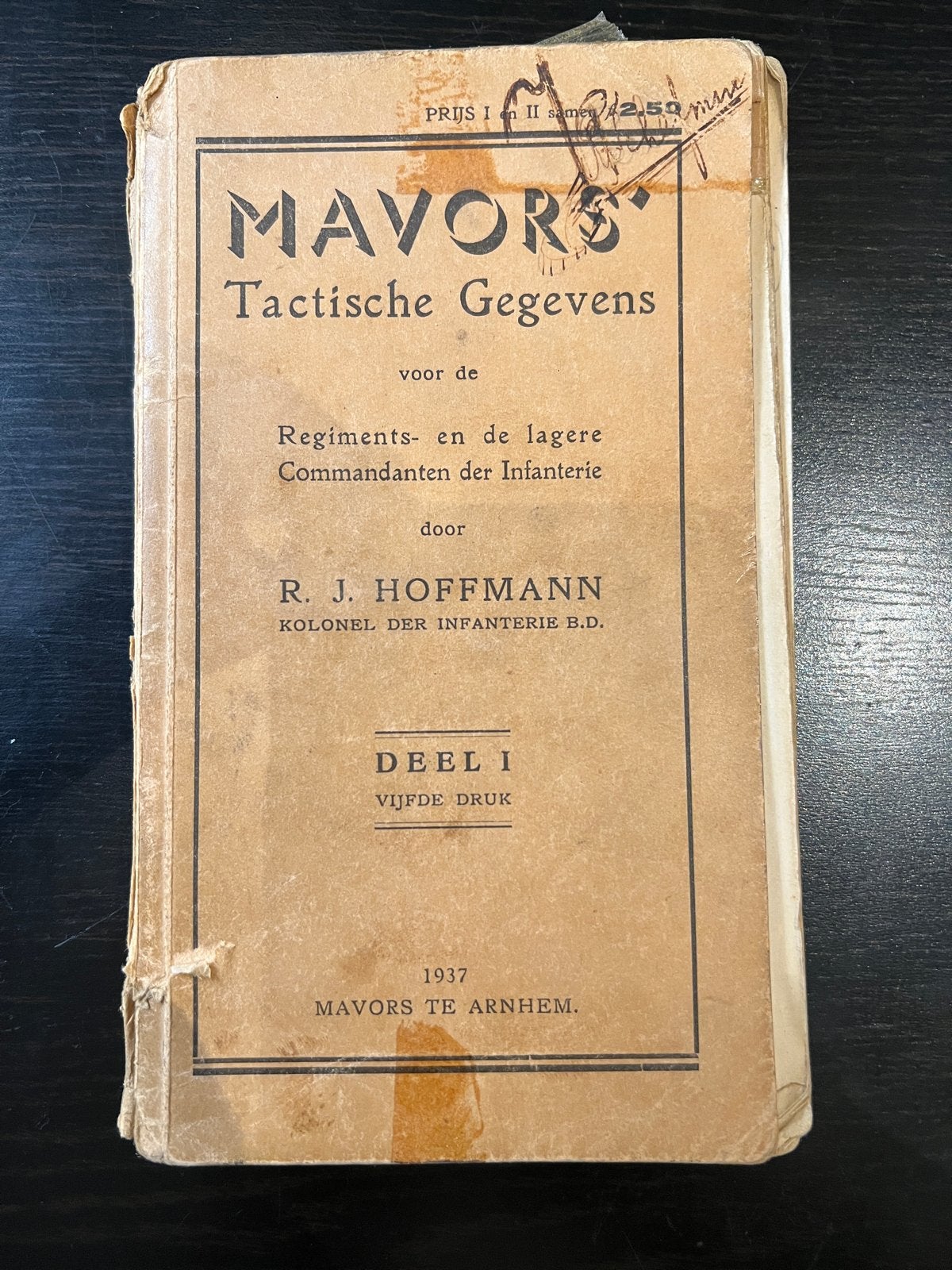 Tactische Gegevens - Nederlands Militair Handboek 1937, Ophalen of Verzenden