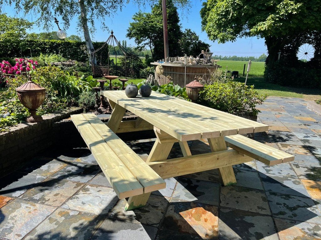 Picknickbank picknicktafel, Ophalen, Nieuw, Rechthoekig, Hout
