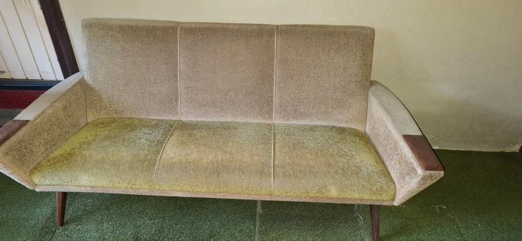 Vintage 2-zits bankje - Jaren '60 stijl, Antiek en Kunst, Ophalen