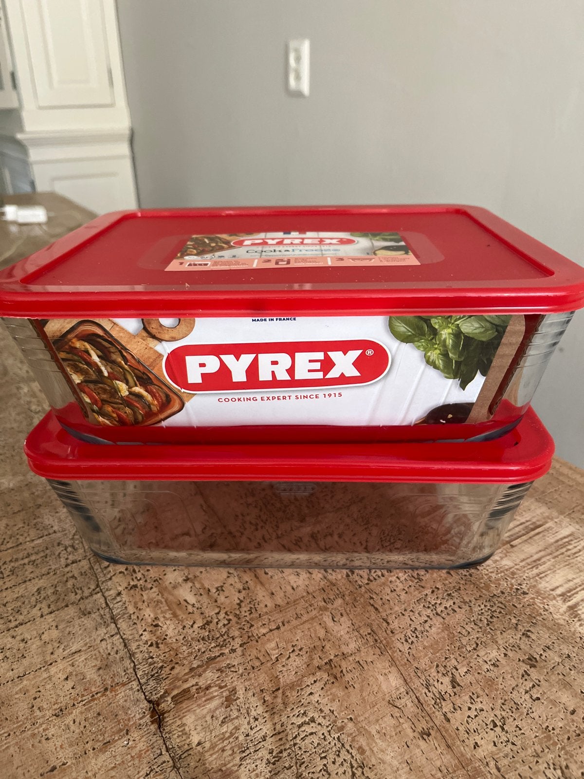 Pyrex Cook&Freeze glazen vershoudbakjes met deksel, Nieuw, Ophalen of Verzenden, Rood, Overige merken