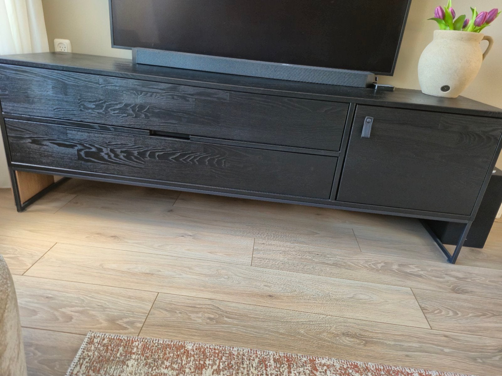 tv meubel silas Woood, Ophalen, 150 tot 200 cm, Zo goed als nieuw, Minder dan 100 cm