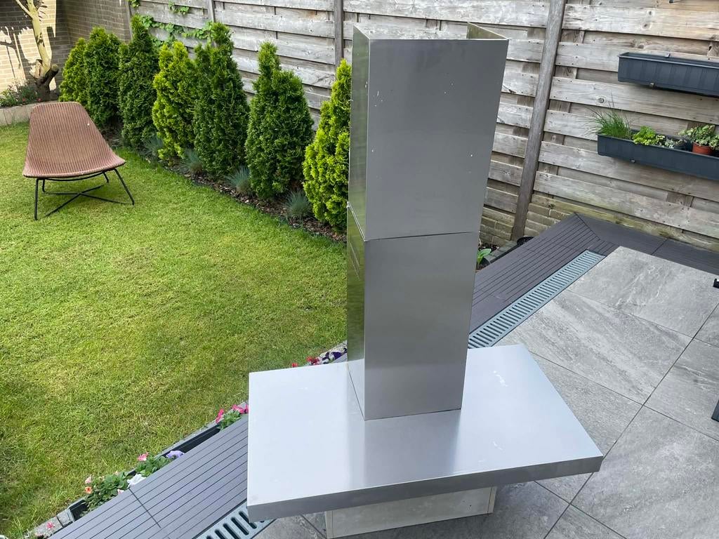 afzuigkap  M-System MSPK941IX 90cm, Witgoed en Apparatuur, Afzuigkappen, Zo goed als nieuw, Vrijstaand, Wandschouwkap, 400 tot 600 m³ per uur