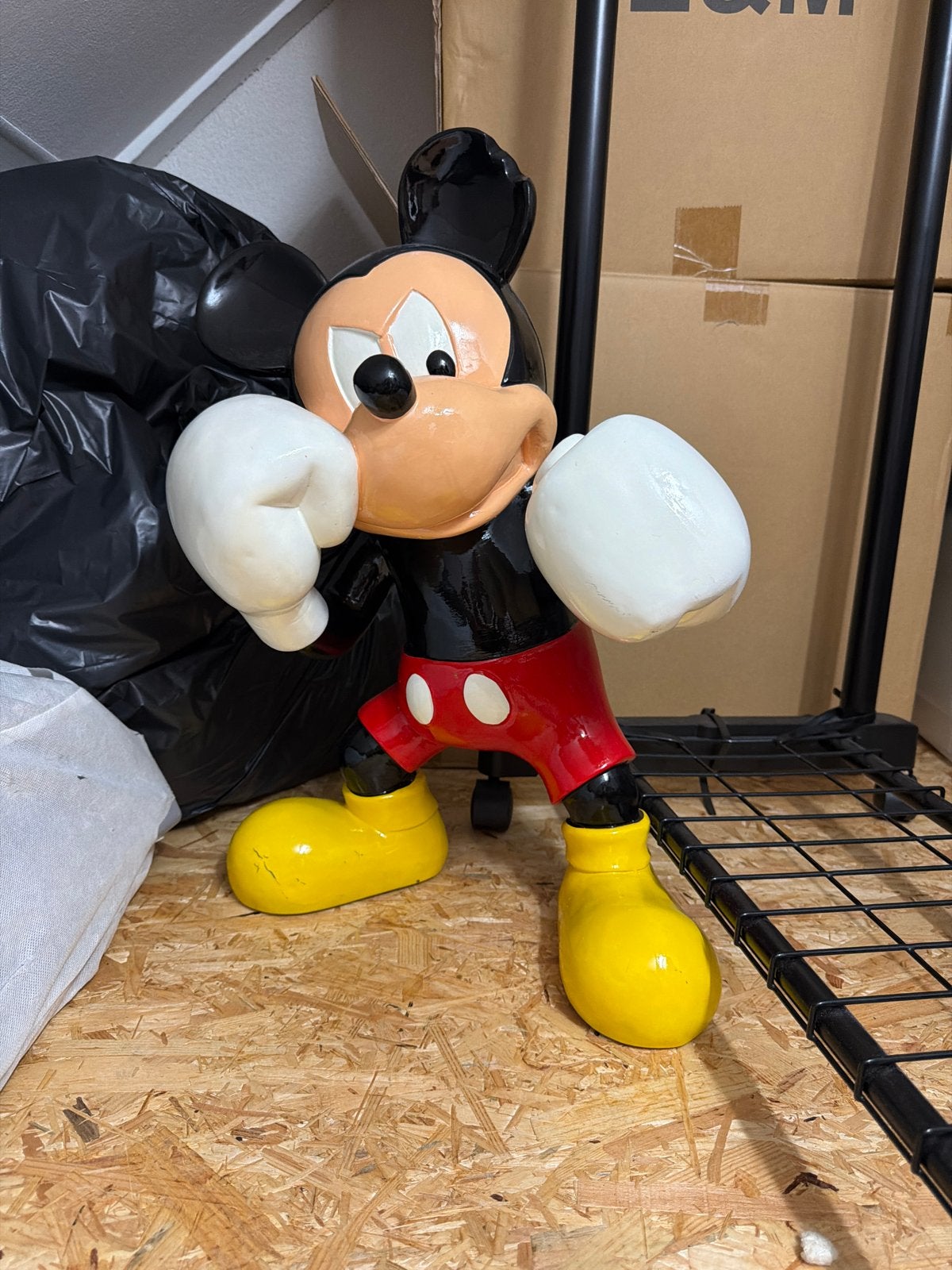 Grote Mickey Mouse Beeld - Disney Figuur, Verzamelen, Ophalen, Mickey Mouse, Gebruikt, Beeldje of Figuurtje