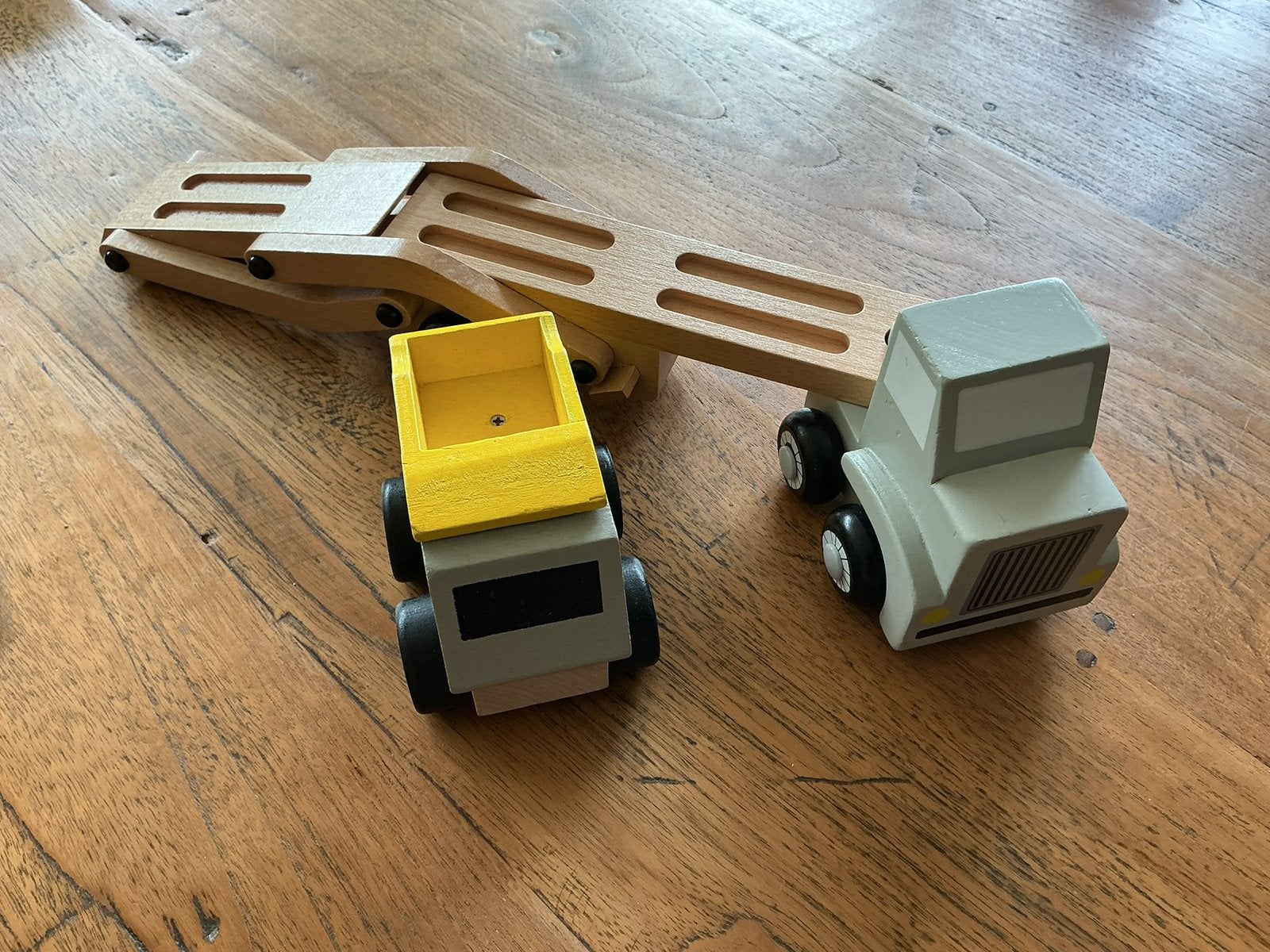 Houten oplegger met auto, Ophalen of Verzenden, Zo goed als nieuw