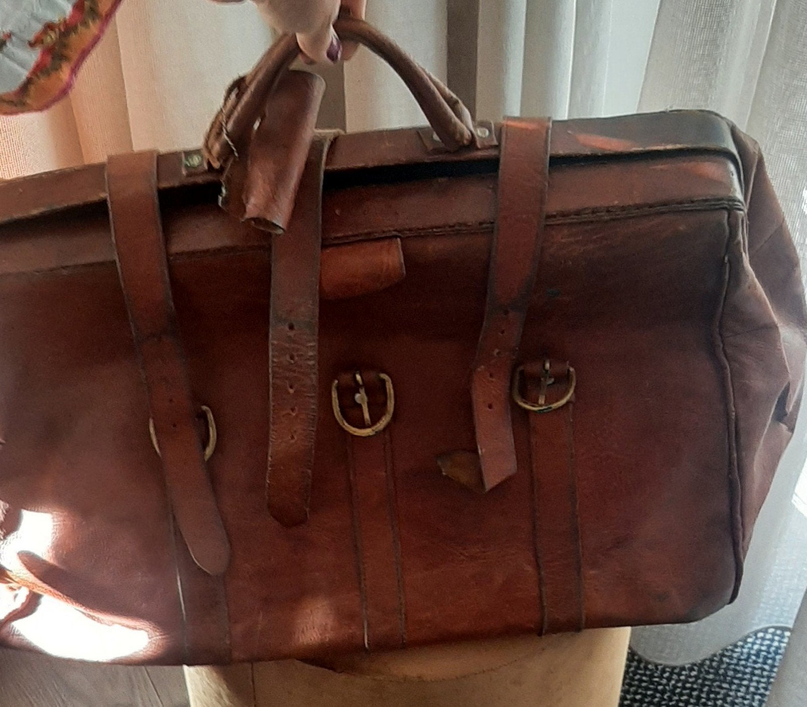 Grote leren vintage dokterstas, Sieraden, Tassen en Uiterlijk, Tassen | Reistassen en Weekendtassen, Ophalen, 40 tot 60 cm, 30 cm of meer