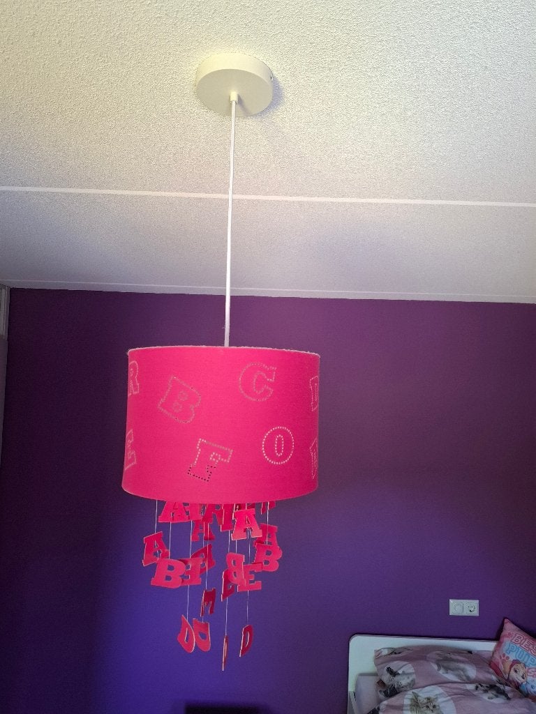 Roze hanglamp, Ophalen, Gebruikt, Kunststof, 50 tot 75 cm