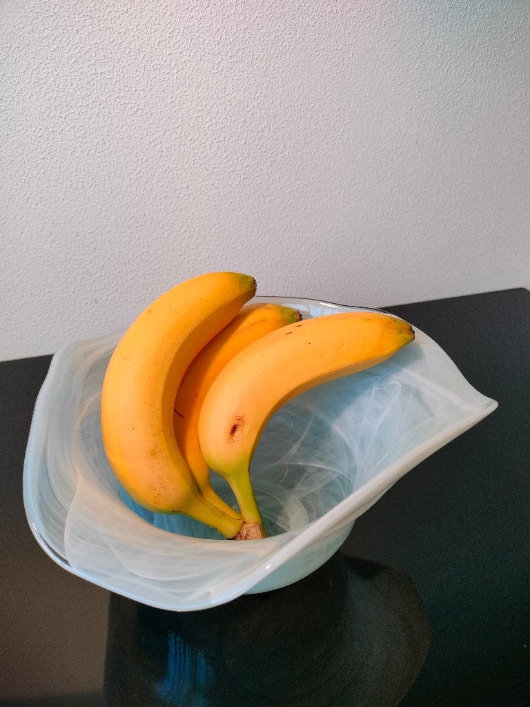 Schaal Glas Schaal Onyx Gemarmerd Fruitschaal 1990, Ophalen of Verzenden