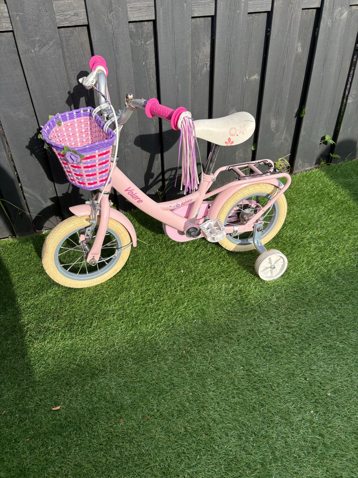 Volare kinderfiets roze met zijwieltjes, Ophalen, Zijwieltjes, Gebruikt, Velgrem