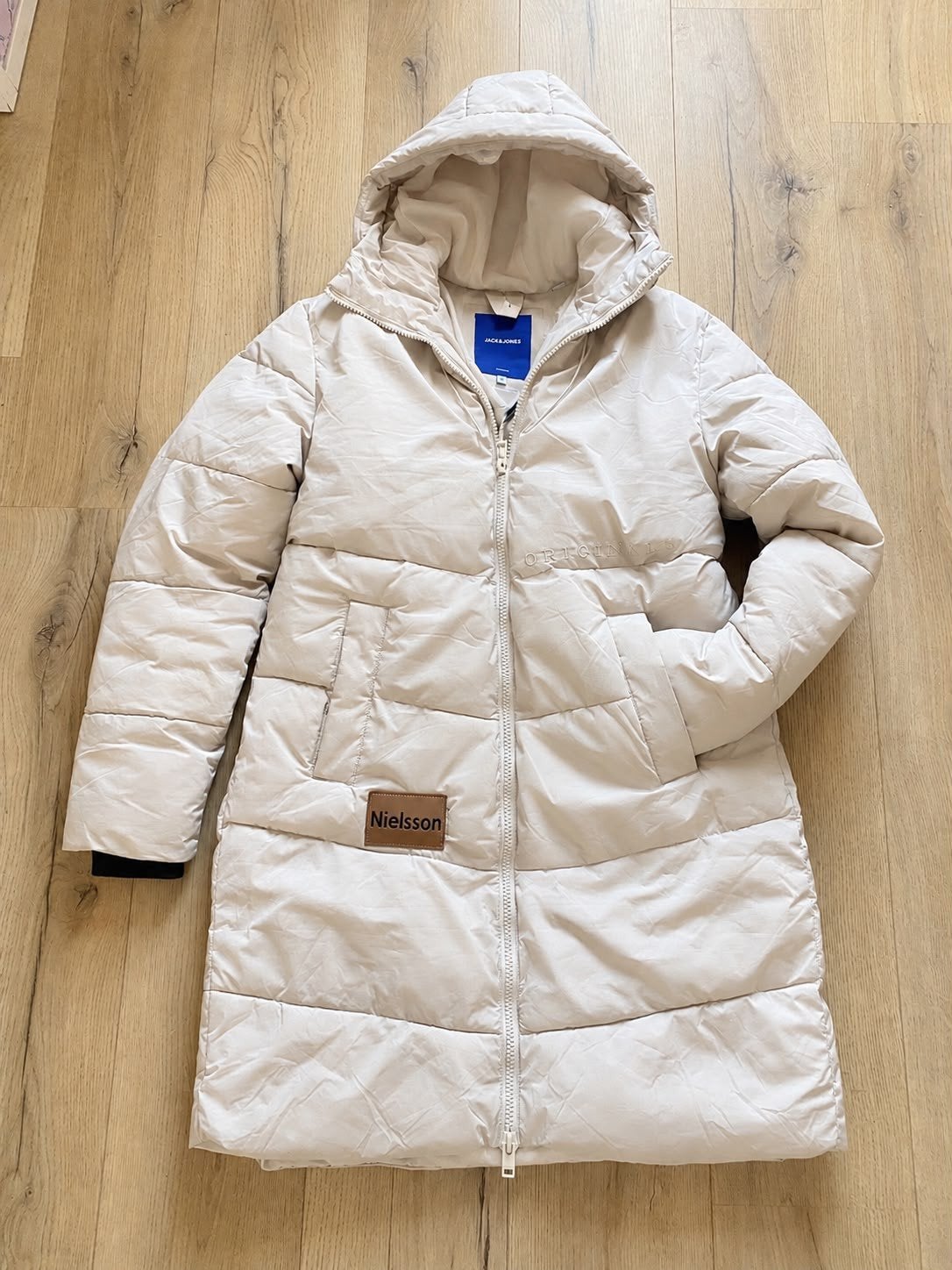 Jack & Jones Heren Winterjas - Maat M - Zo goed als nieuw, Maat 48/50 (M), Beige, Ophalen of Verzenden, Zo goed als nieuw