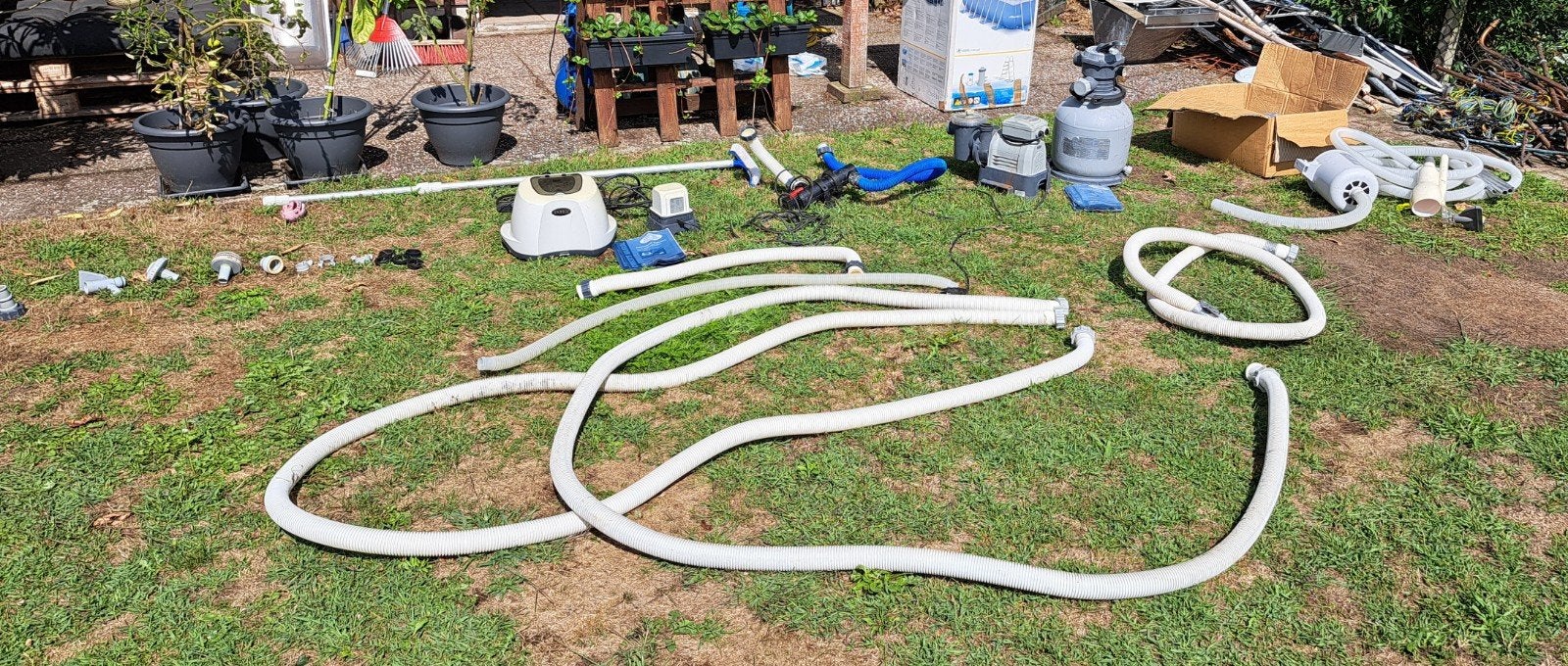 Zwembad accessoires:zoutwatersysteem, zandfilter, stofzuiger, Tuin en Terras, Ophalen, Gebruikt, Overige typen