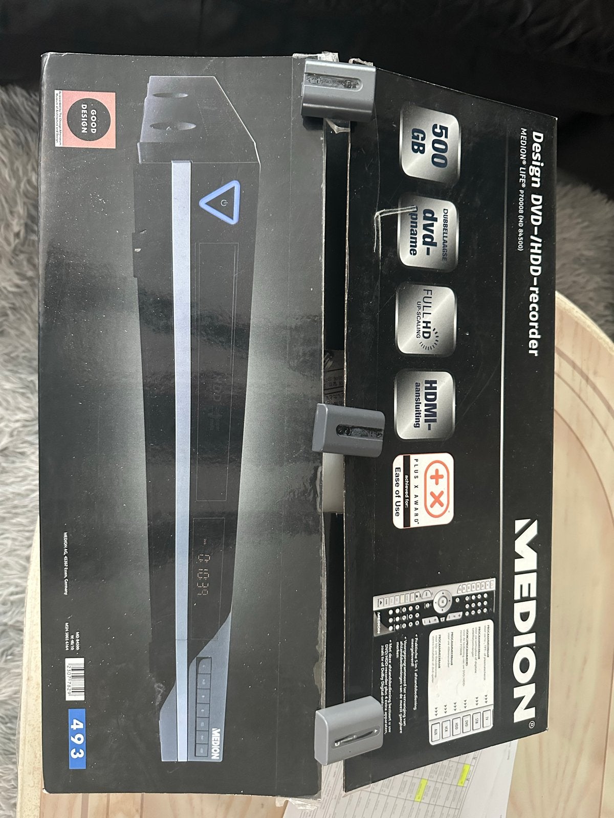 Medion Design DVD/HDD-recorder 500GB Full HD HDMI, Ophalen of Verzenden, Nieuw, Dvd-recorder, Met harddisk