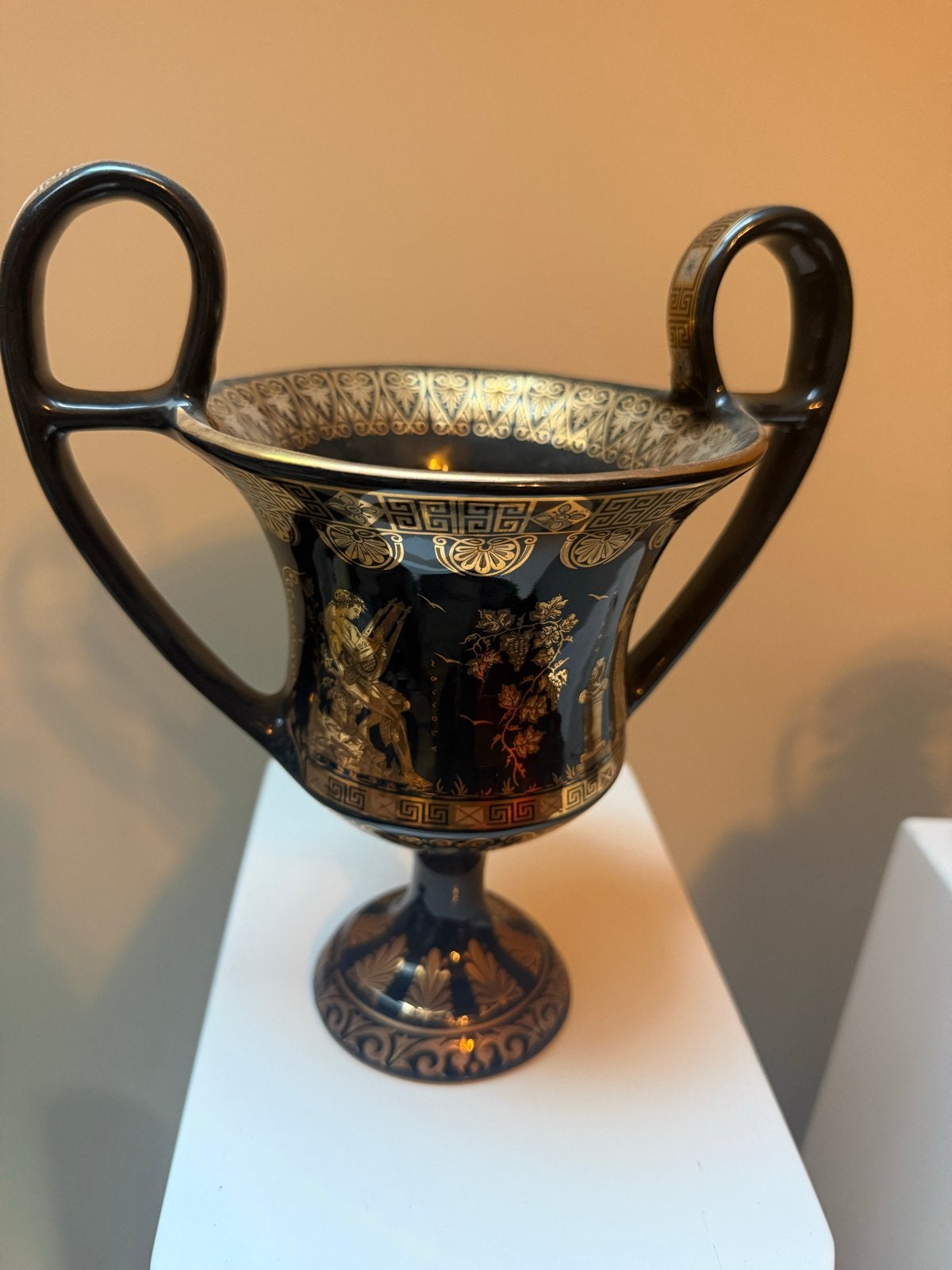 Griekse vaas, handgemaakt met 24K goud, 24 cm hoog, Ophalen of Verzenden