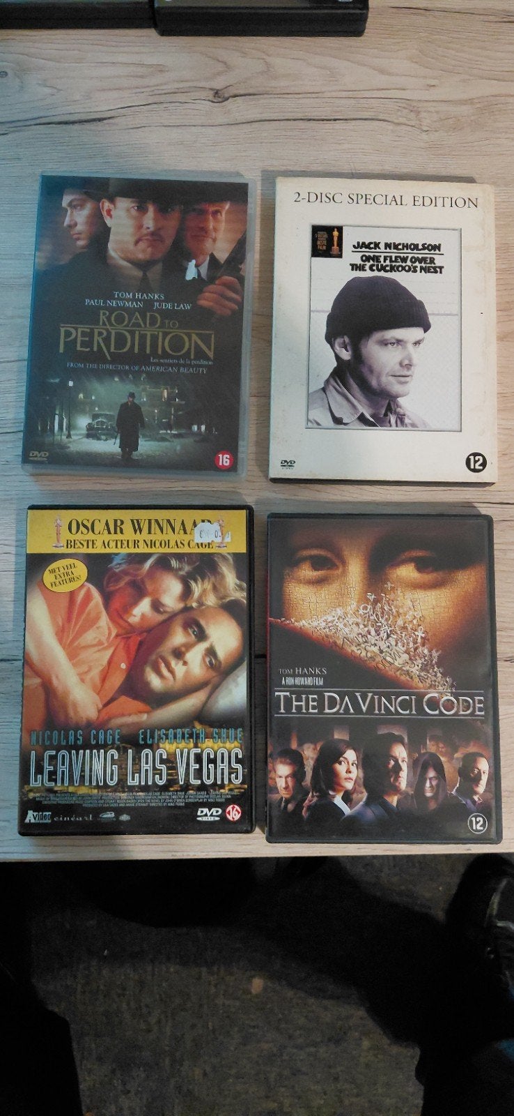 Road to Perdition, Da Vinci Code,Leaving Las Vegas,One Flew, Vanaf 16 jaar, Nederlands, Ophalen of Verzenden, Inclusief doosje